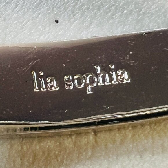 Vtg Lia Sophia Silver Tone "Hope" Engraved Bracelet With Chain Adjustable Clasp - Picture 5 of 5